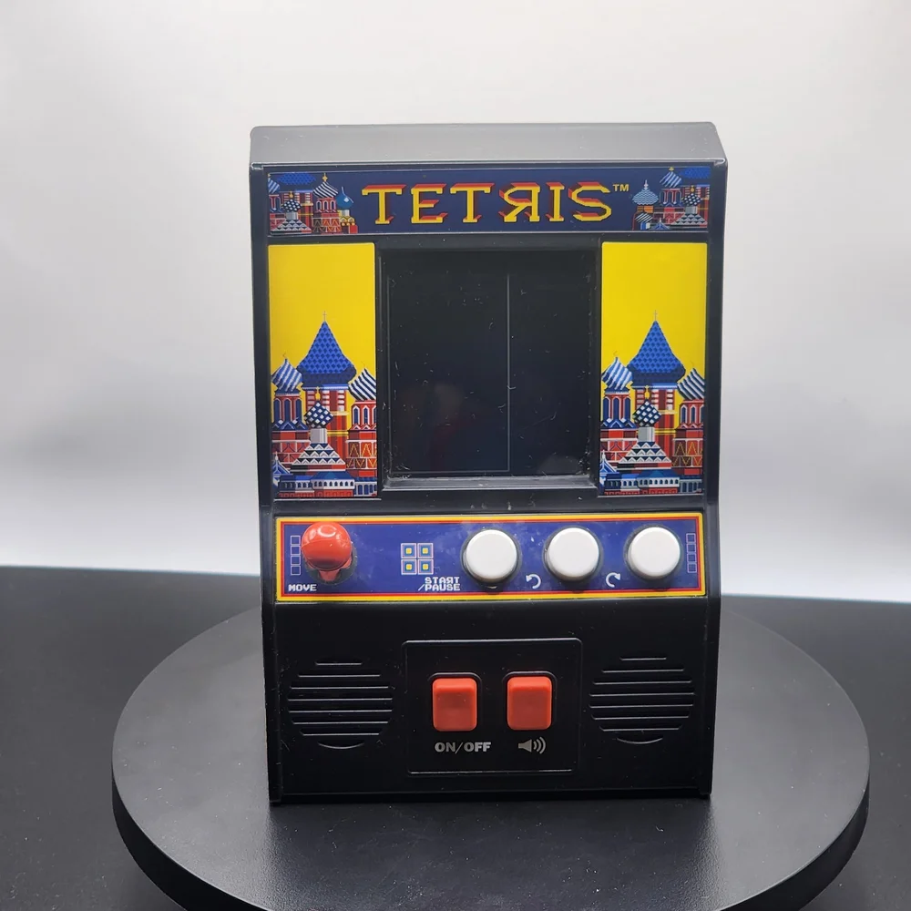 Retro Tetris Handheld Game Console - Black and Yellow